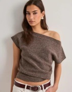 Nelly - Brun - Wide Neck Knit Top
