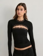 Nelly - Sort - Soft Lace Bolero Tube Top