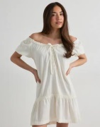 Only - Hvid - Onlgoa Ss Linen Short Dress Cc Pnt