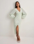 Nelly - Grøn - Smock Detail dress