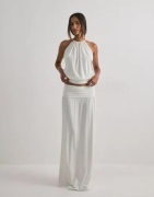 Nelly - Hvid - Low Waist Flowy Maxi Skirt