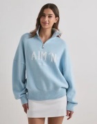 Aim'n - Blå - College Knitted Half Zip