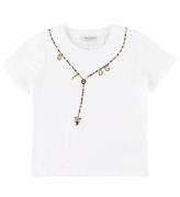 Dolce & Gabbana T-shirt - Hvid m. Krystaller