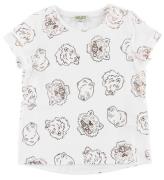 Kenzo T-shirt - Hvid m. Rosa Bronze Tigere