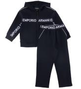 Emporio Armani Cardigan/Bukser - Navy m. Logostribe