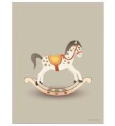 Vissevasse Plakat - 30x40 - Rocking Horse - LysegrÃ¥