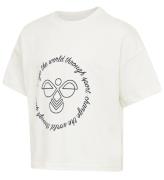 Hummel T-shirt - Cropped - hmlMary - Hvid m. Print