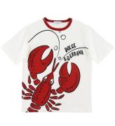 Dolce & Gabbana T-shirt - Summer Smile - Hvid m. Hummer