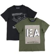 Emporio Armani T-shirts - 2-pak - Sort/ArmygrÃ¸n