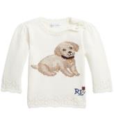 Polo Ralph Lauren Bluse - Strik - Cream m. Hund