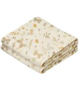 Cam Cam Stofbleer - 70x70 cm - 2-pak - Beige m. Blade/Sommerfugl