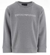 Emporio Armani Sweatshirt - GrÃ¥meleret m. Hvid