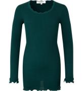 Rosemunde Bluse - Silke/Bomuld - Rib - Dark Teal