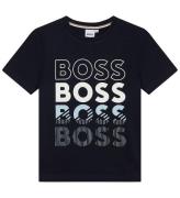BOSS T-shirt - Navy m. Hvid/LyseblÃ¥