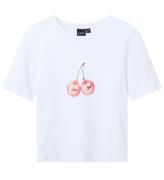 LMTD T-shirt - NlfFerry - Bright White m. Kirsebær