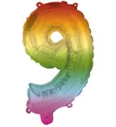 Decorata Party Foil Ballon - 95cm - No 9 - Rainbow
