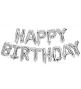 Decorata Party Foil Ballon - Happy Birthday - Sølv