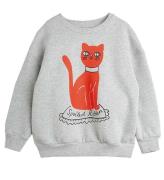 Mini Rodini Sweatshirt - Cat - Grey Melange