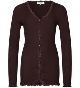 Rosemunde Cardigan - Silke/Bomuld - Rib - Dark Espresso