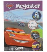 Megastar Malebog m. KlistermÃ¦rker - 128 Sider - Disney Cars