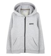 BOSS Cardigan - GrÃ¥meleret m. Sort