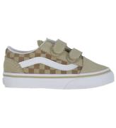 Vans Sko - Old Skool V Neutral Checkerboard - Brown/True White