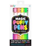 Ooly Tusser - 6-pak - Magic Puffy Pens - Neon