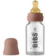 BIBS Sutteflaske - Glas - Slow Flow - 110 ml - Naturgummi - Wood