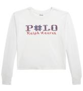 Polo Ralph Lauren Bluse - Cropped - Hvid m. Broderi