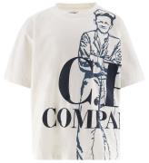 C.P. Company T-shirt - Gauze White m. StÃ¸vet BlÃ¥/Navy