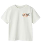 Name It T-shirt - NkfBoway - Cloud Dancer/RED ORANGE