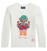 Polo Ralph Lauren Bluse - Strik - Hvid m. Bamse