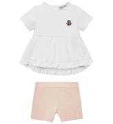 Moncler Sæt - T-shirt/Shorts - Hvid/Rosa