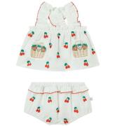 Stella McCartney Kids SommersÃ¦t - Top/Bloomers - Ivory m. Kirseb