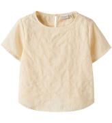 Name it Skjorte k/æ - NkfVioleta - Buttercream m. Broderi Anglai