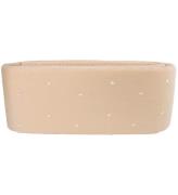 Filibabba Sengerand - 340x30 cm - Warm Grey/Broderet Hvalen Chri