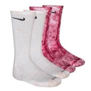 Nike Sokker Everyday Plus Cush Crew Tie-Dye 2-Pak - Rød/Hvid