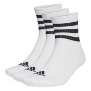 adidas Sokker 3-Stripes Cushioned Sportswear Mid-Cut 3-Pak - Hvid/Sort