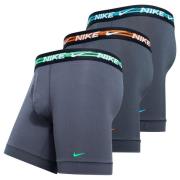Nike Boxershorts Brief 3-Pak - Grå/Turkis Orange/Grøn
